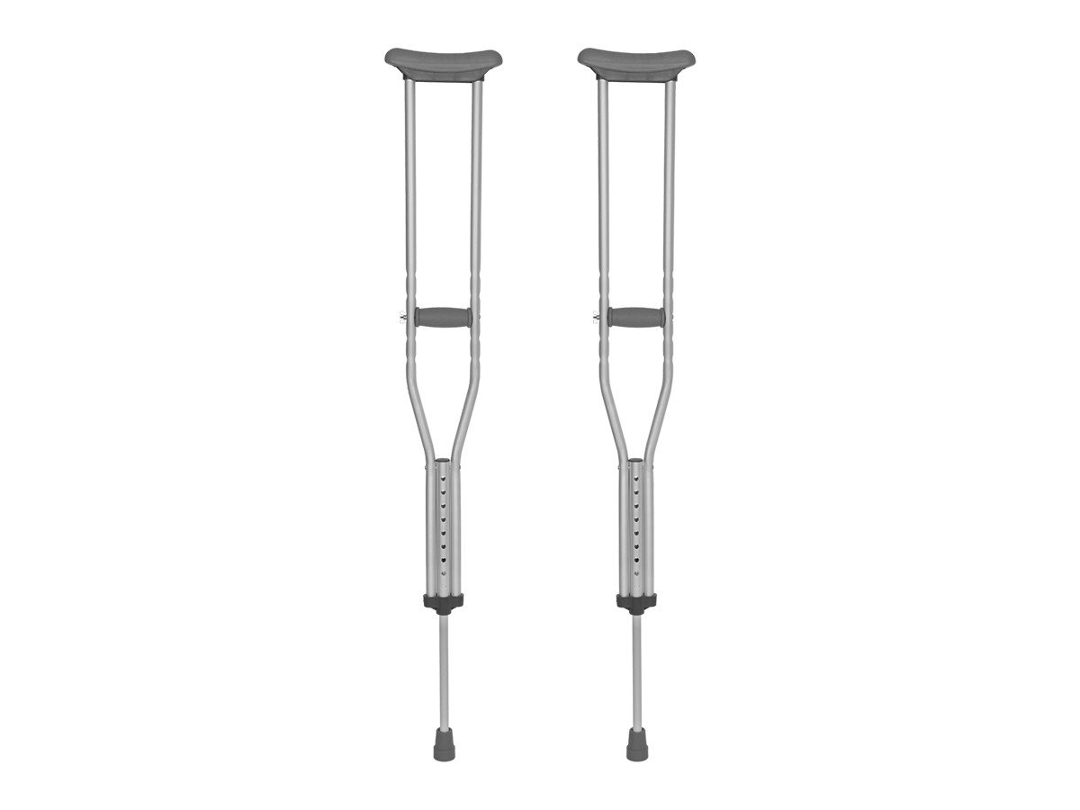 SevaCare by Monoprice Height Adjustable Aluminum Crutches, Adult, Medium, 5&#39; 2&#34; to 5&#39; 10&#34; Pair of Lightweight Weight Capacity 300 Lbs - main image
