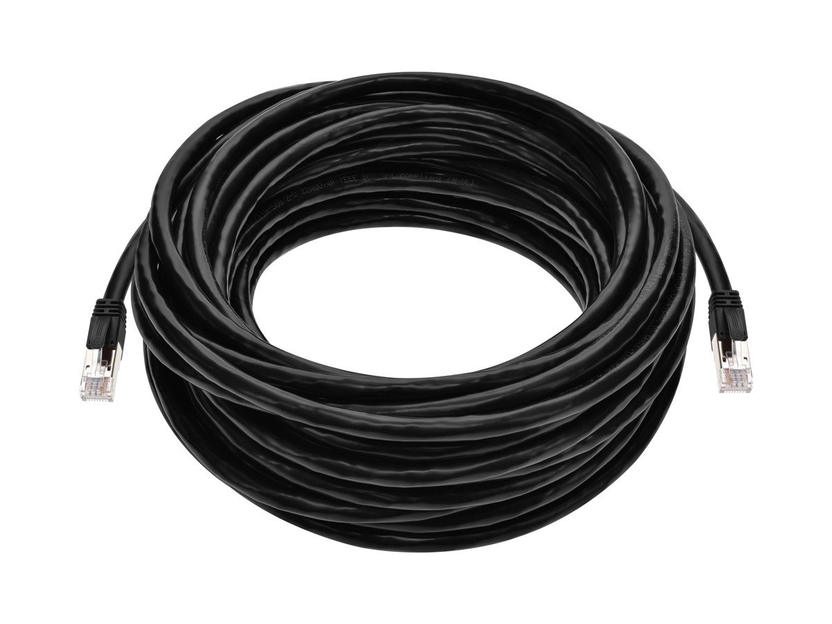 Monoprice Cat6A 50ft Black PoE Patch Cable, 100W, PoE ++ (IEEE 802.3af ...