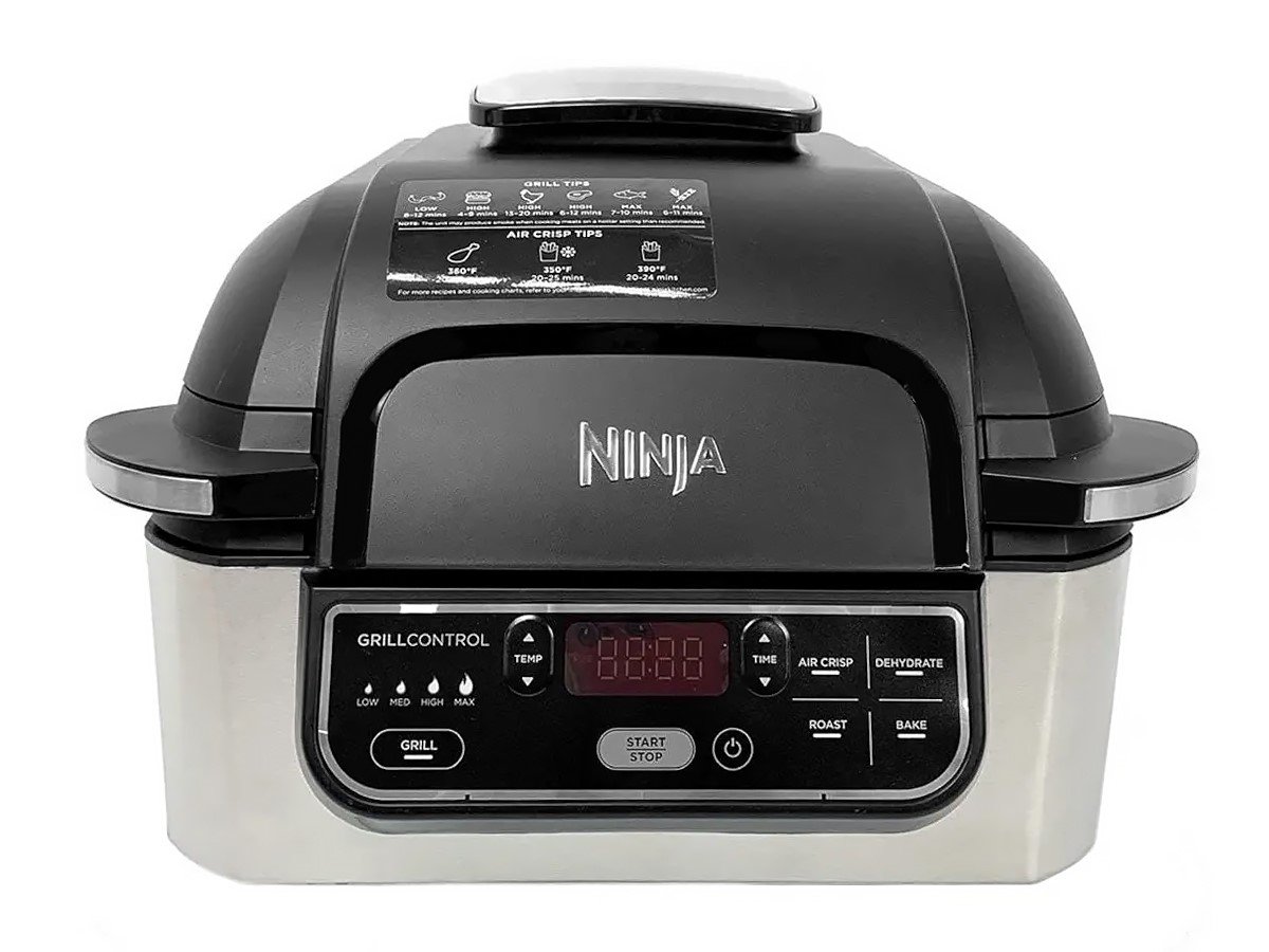 Ninja Foodi 5-in-1 Indoor Grill with 4-Quart Air Fryer with Roast, Bake, Dehydrate, and Cyclonic Grilling Technology, IG301A - main image