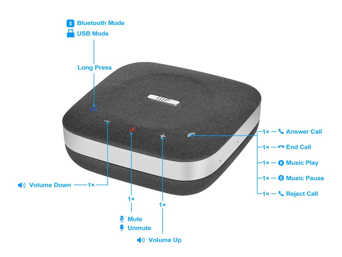 Monoprice All-in-One Bluetooth Speakerphone Dock with 4 ECM Mics