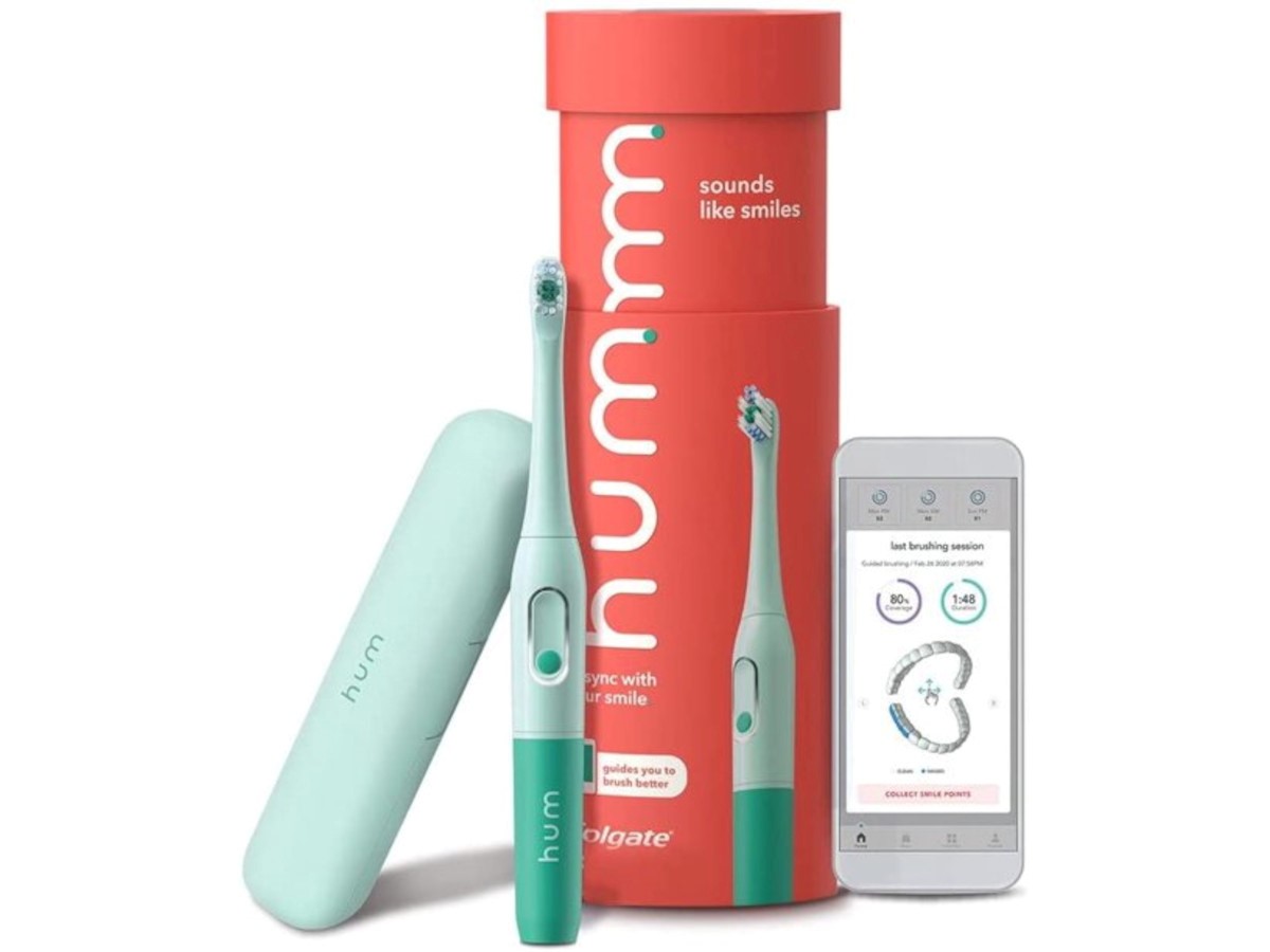 Colgate HB-CN08118A Hum Smart Battery Power Toothbrush & Travel Case Teal