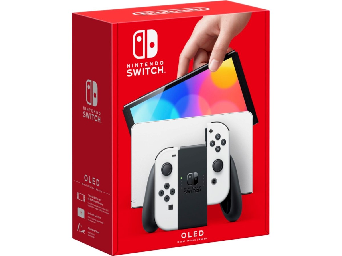 Nintendo - Switch OLED Model with White Joy-Con - White