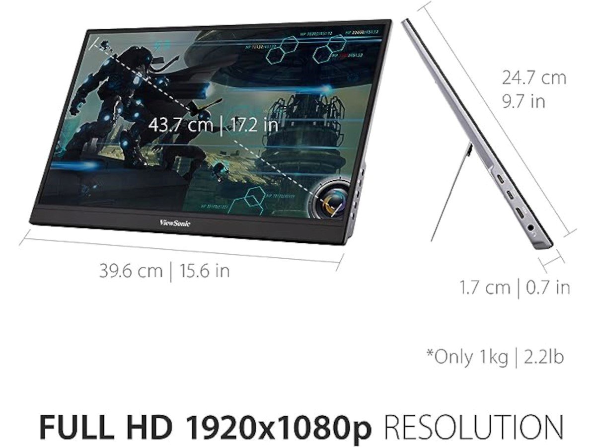 17.3 Inch 2K 144Hz Portable Monitor 2560x1440p Touchscreen 1ms 144