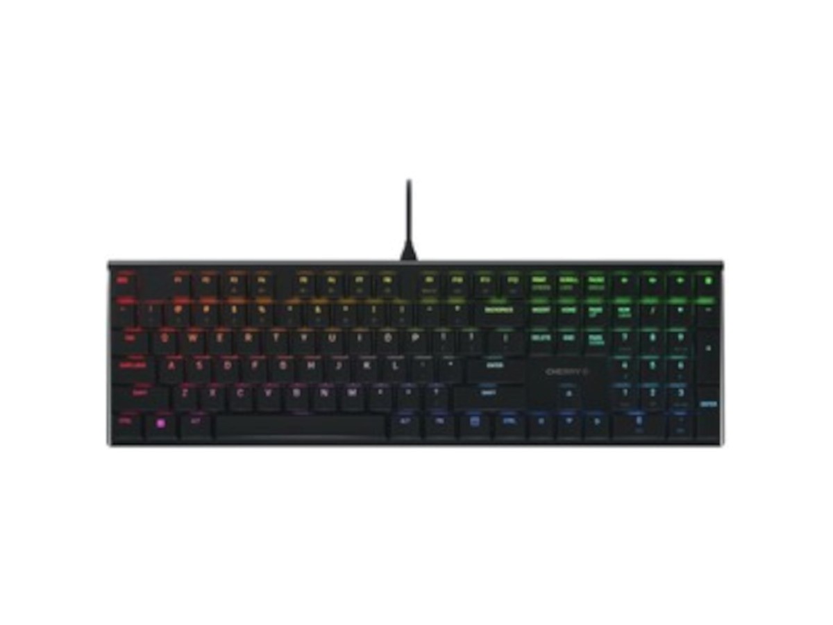CHERRY MX 10.0N RGB Wired Mechanical Keyboard For Office And Gaming - Black,MX Low Profile SPEED Switch,Aluminium Housin, Detachable Cable