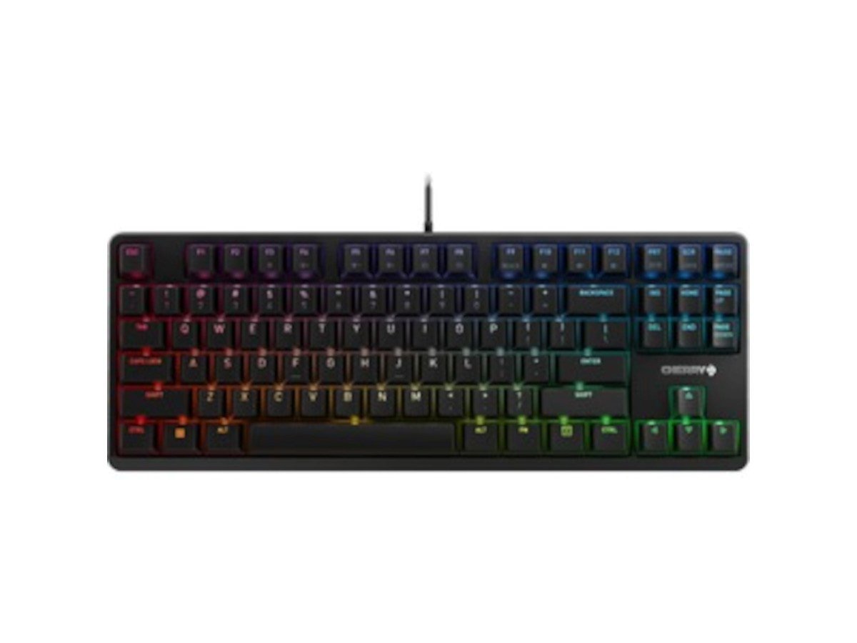 CHERRY G80 3000N RGB TKL Wired Mechanical Keyboard - Compact,Black, MX SILENT RED Keyswitch - For Office/Gaming