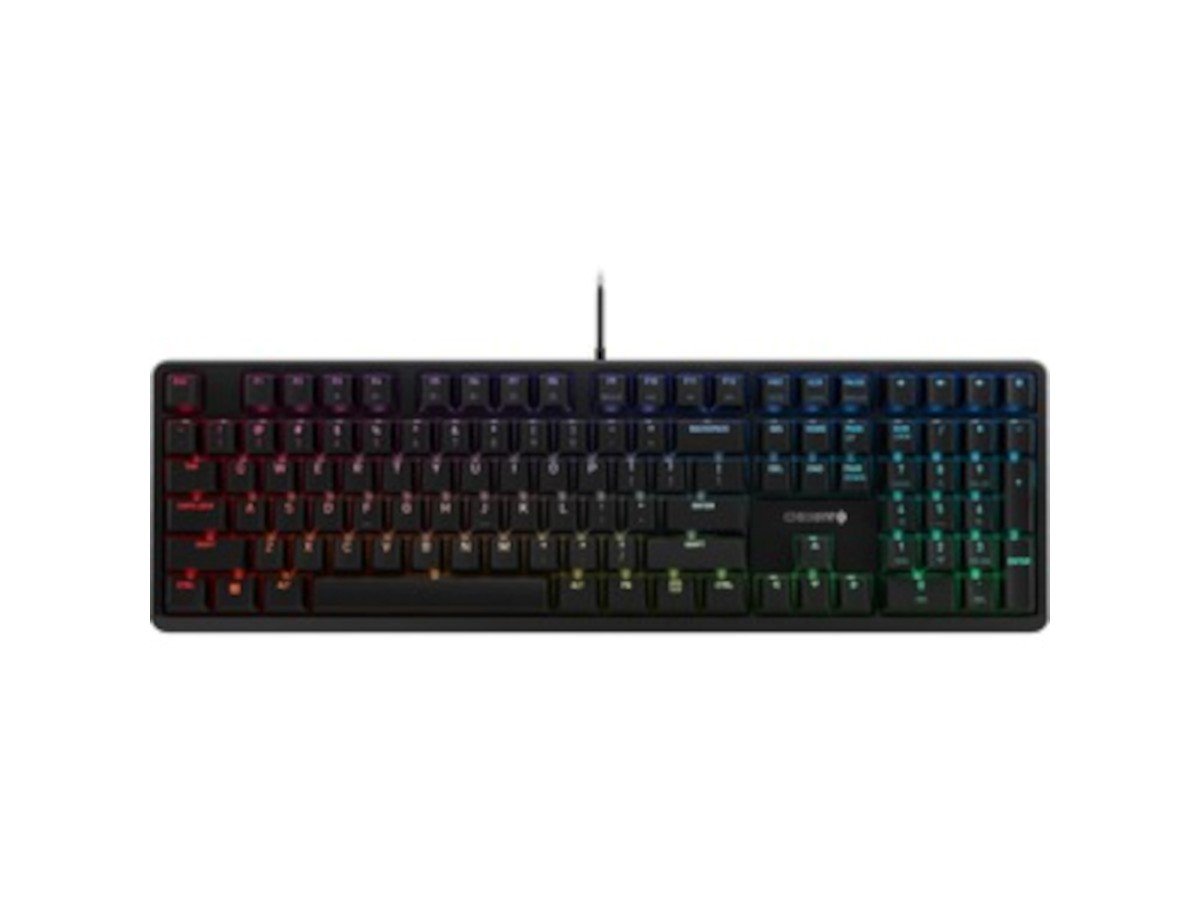 CHERRY G80 3000N RGBWired Keyboard - Full Size, Black,MX SILENT RED Keyswitch - For Office/Gaming