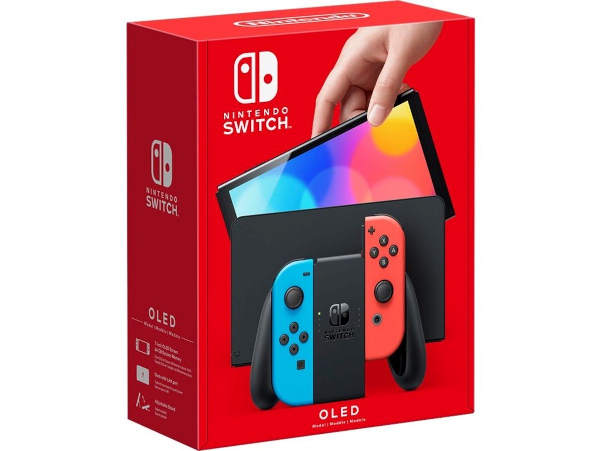 Nintendo - Switch OLED Model w/ Neon Red & Neon Blue Joy-Con  - main image