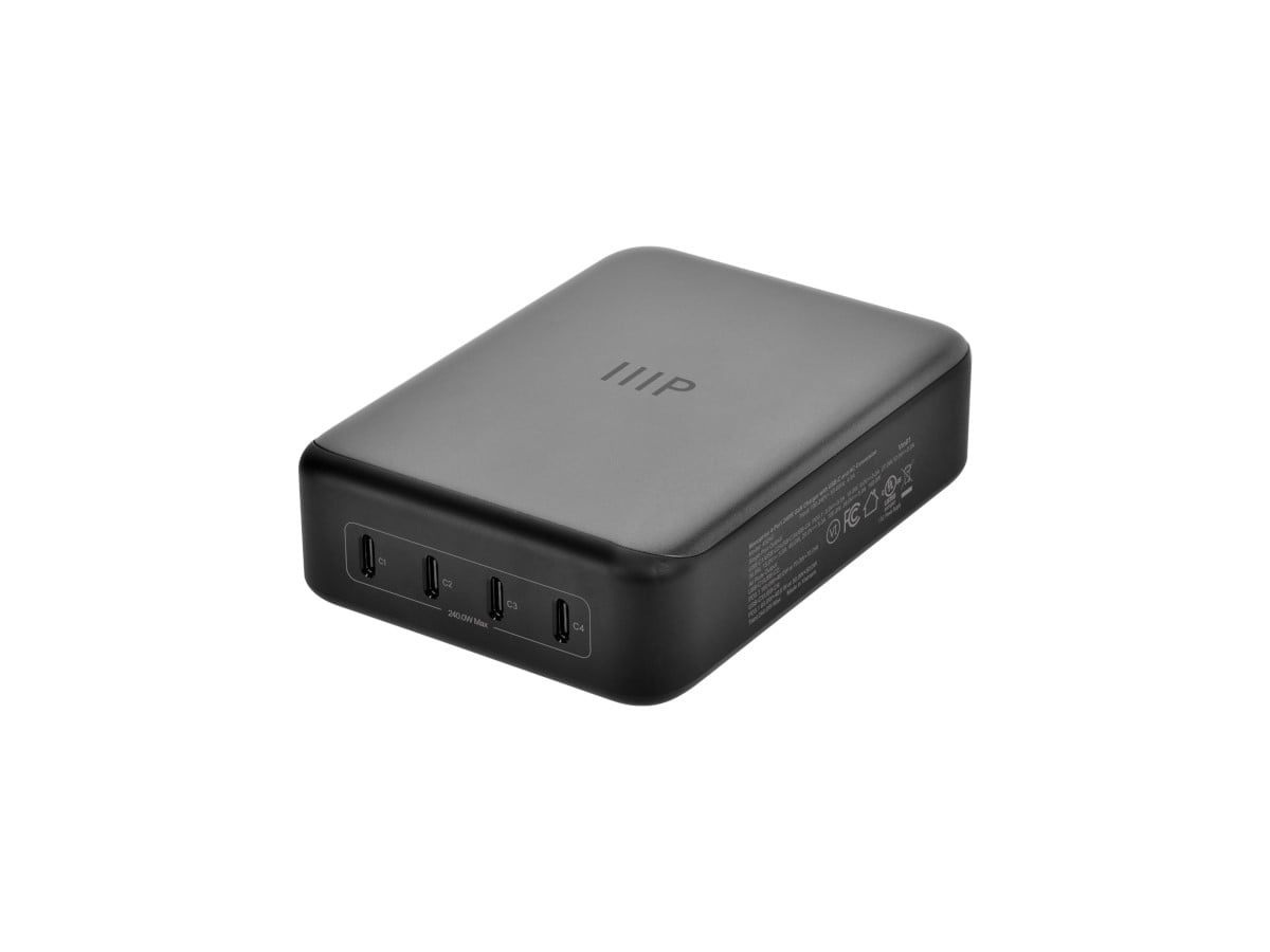  4-Port 240W GaN Charger with USB-C and AC Conversion