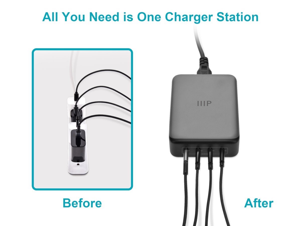 4‑Port 240W USB‑C Desktop GaN Charger