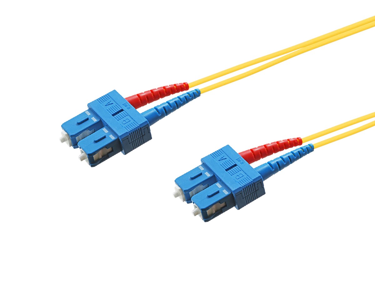 Monoprice Single-Mode Fiber Optic Cable - SC-SC UL 3mm 9/125 OFNR Duplex Yellow 4m