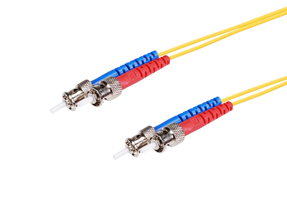 Monoprice Single-Mode Fiber Optic Cable - ST-ST UL 3mm 9/125 OFNR Duplex Yellow 30m