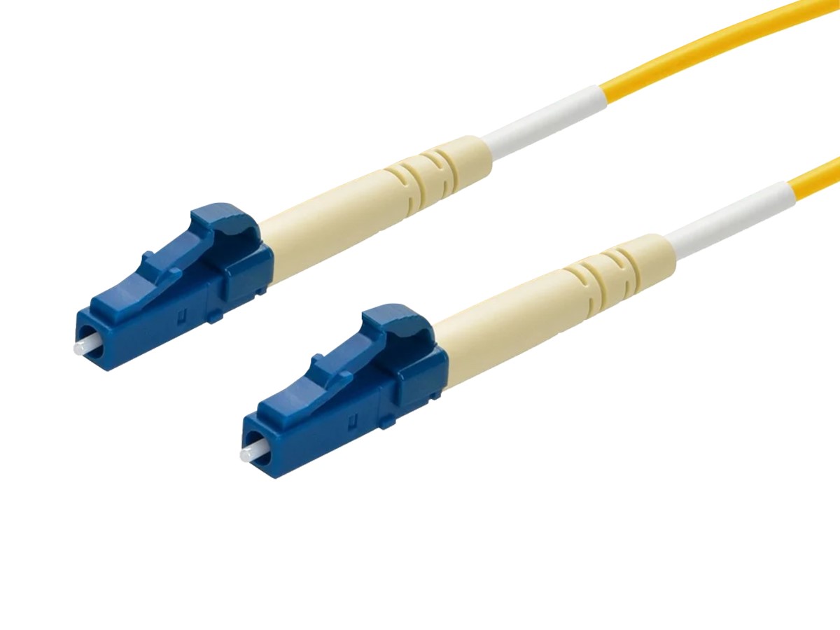 Monoprice Single-Mode Fiber Optic Cable - LC-LC UL 2mm 9/125 OFNR Simplex Yellow 1m