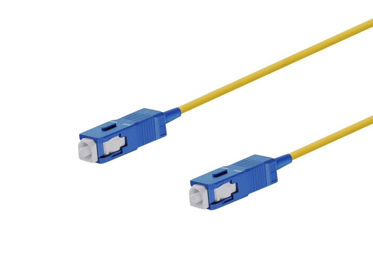 Monoprice Single-Mode Fiber Optic Cable - SC-SC UL 3mm 9/125 OFNR Simplex Yellow 1m