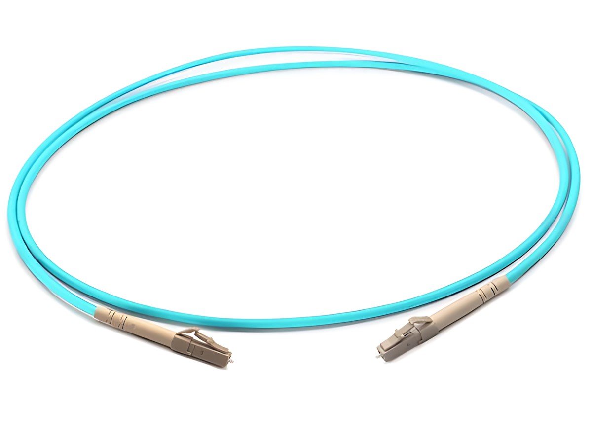 Monoprice Multi-Mode OM3 Fiber Optic Cable - LC-LC UL 2mm 50/125 OFNR Simplex Aqua 10m