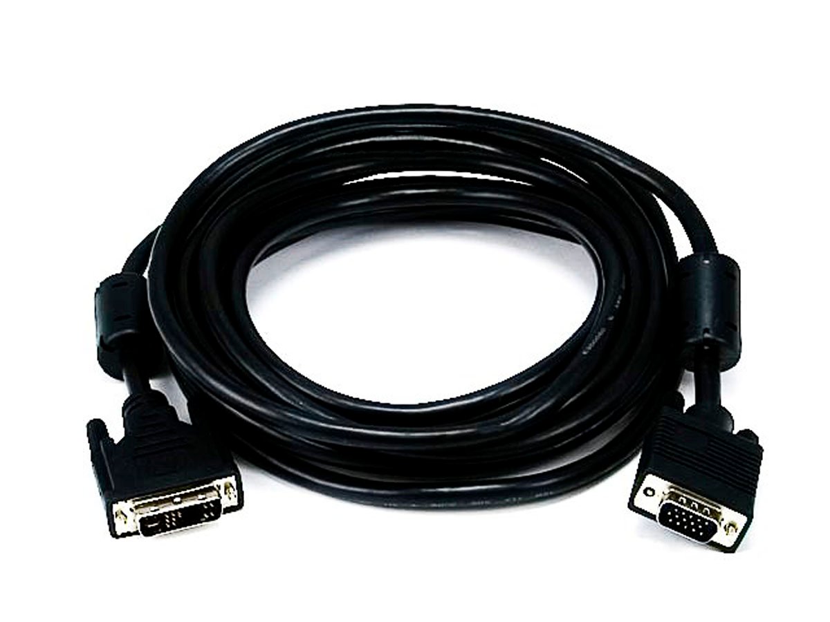 Monoprice 15ft 28AWG DVI-A to SVGA (HD15) Cable - Black - main image