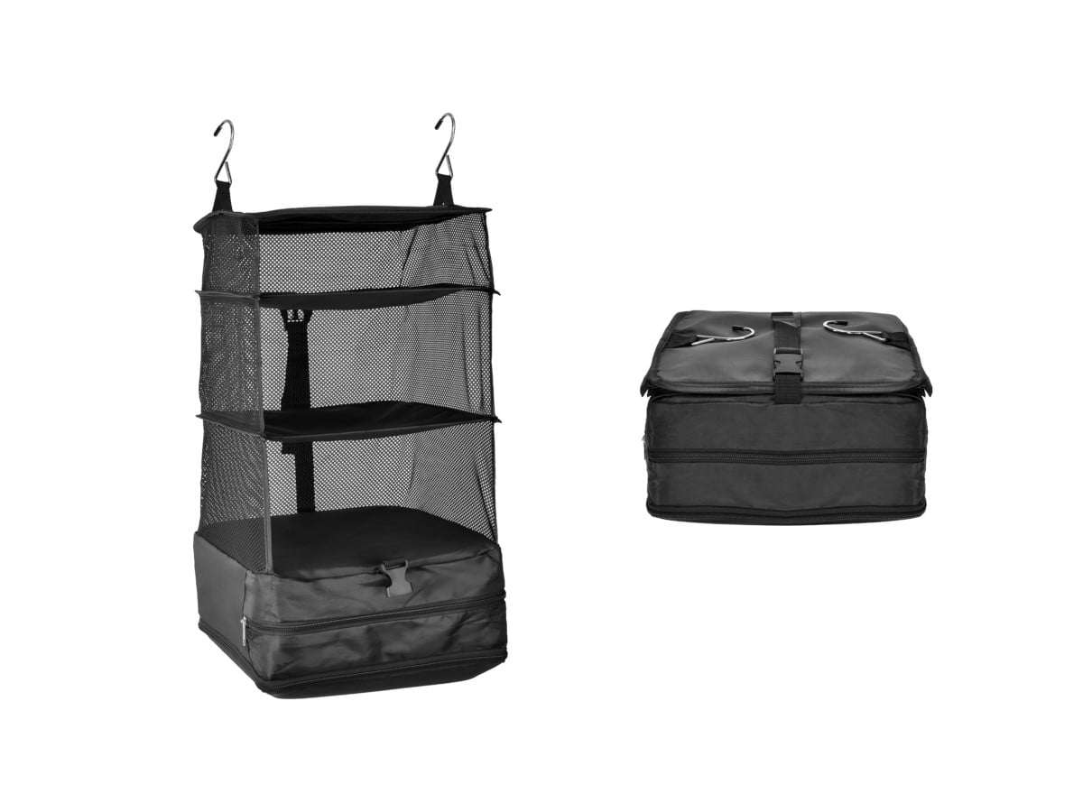 travel bag hanging shelves