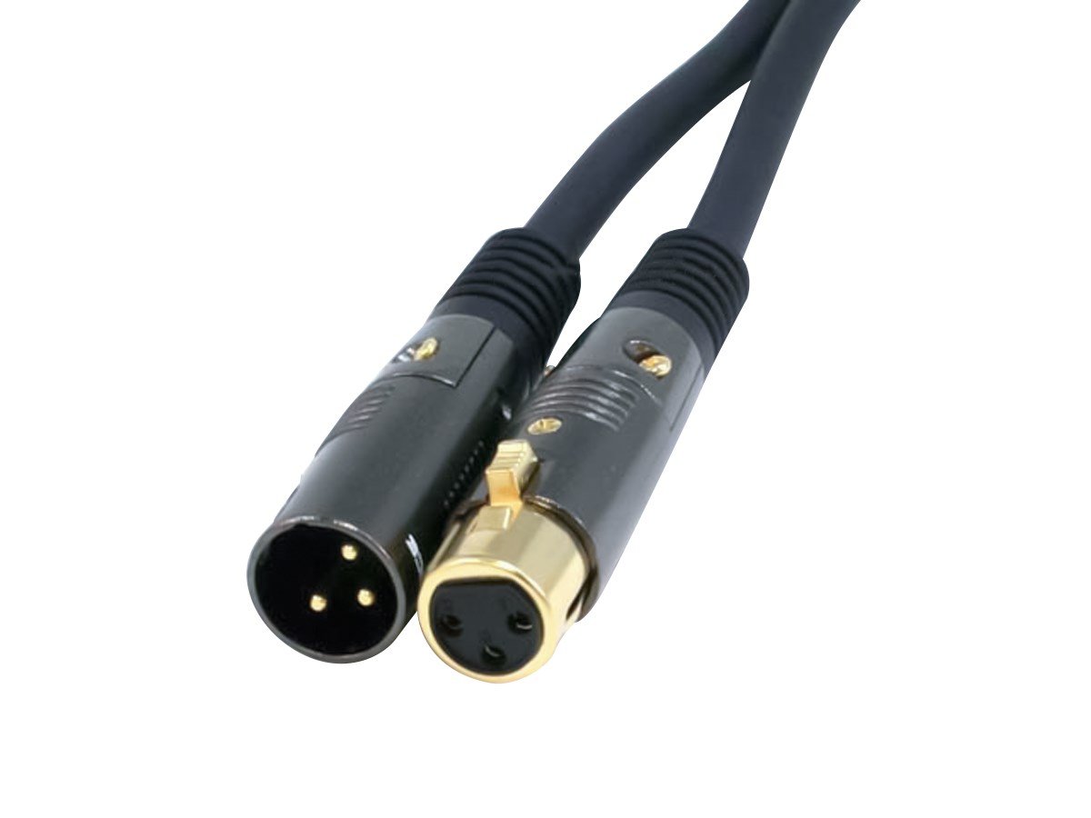 1m Profi DMX Kabel XLR Male zu XLR Female Licht Effekt Cable Gold Connector 