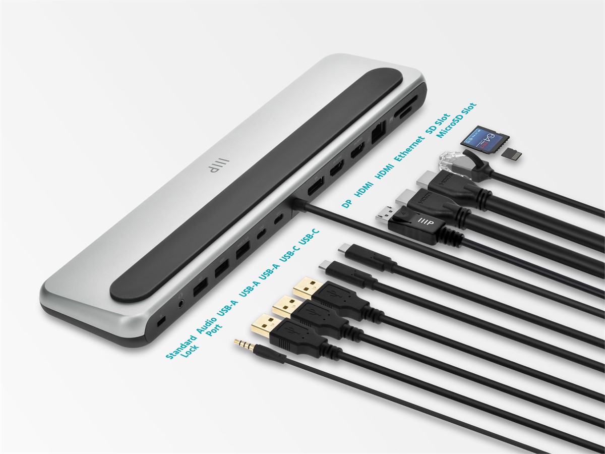 Monoprice 12-in-1 USB-C Triple Display Wedge-Style Docking Station