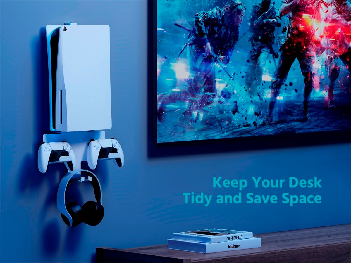 Monoprice Wall Mount for Full-Size PS5 Digital, Disc and Pro