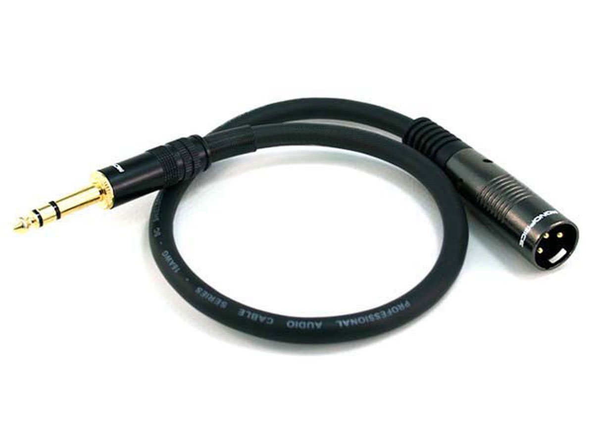 Photos - Cable (video, audio, USB) Monoprice 1.5ft Premier Series XLR Male to 1/4in TRS Male Cable, 