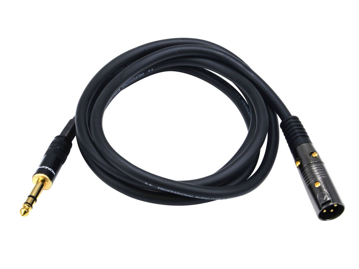 Monoprice 6ft Premier Series XLR Male to 1/4in TRS Male Cable, 16AWG (Gold Plated) - main image