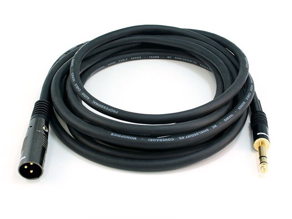 Photos - Cable (video, audio, USB) Monoprice 15ft Premier Series XLR Male to 1/4in TRS Male Cable, 