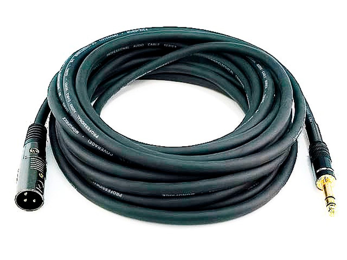 Photos - Cable (video, audio, USB) Monoprice 25ft Premier Series XLR Male to 1/4in TRS Male Cable, 