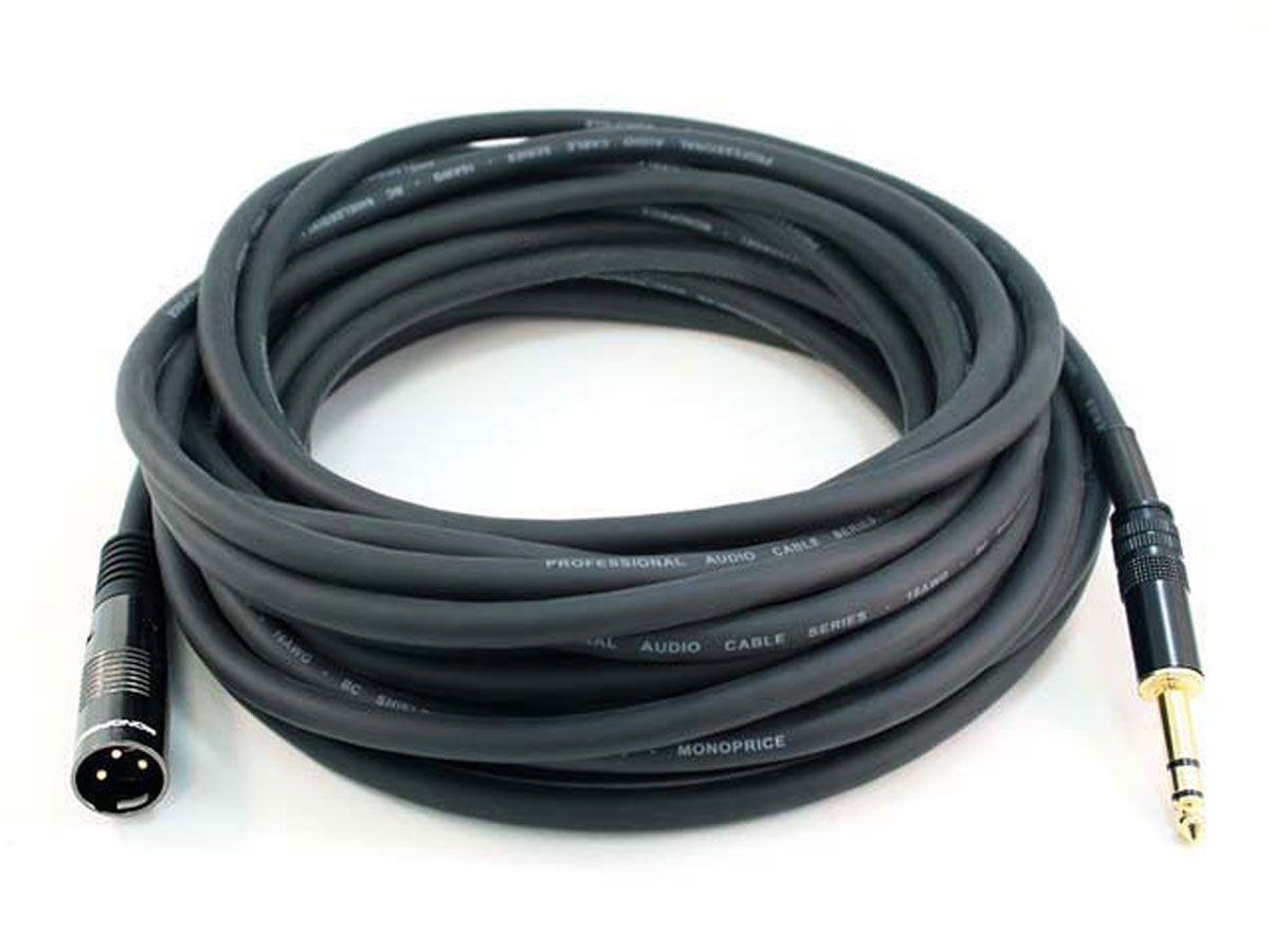 Photos - Cable (video, audio, USB) Monoprice 35ft Premier Series XLR Male to 1/4in TRS Male Cable, 