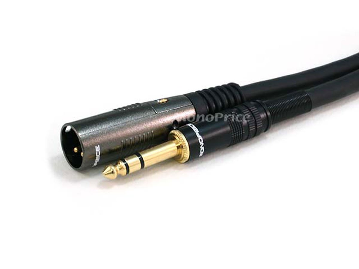 50ft Premier Series XLR Male to 1/4inch TRS Male 16AWG Cable Gold Plated 4766