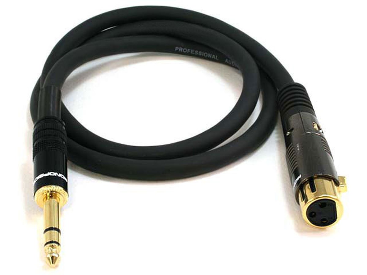 Monoprice 3ft Premier Series XLR Female to 1/4in TRS Male Cable, 16AWG (Gold Plated) - main image