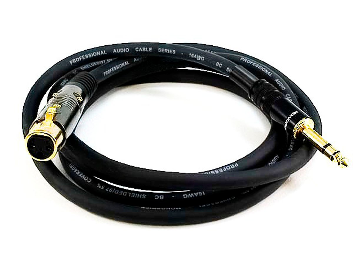 Photos - Cable (video, audio, USB) Monoprice 6ft Premier Series XLR Female to 1/4in TRS Male Cable, 