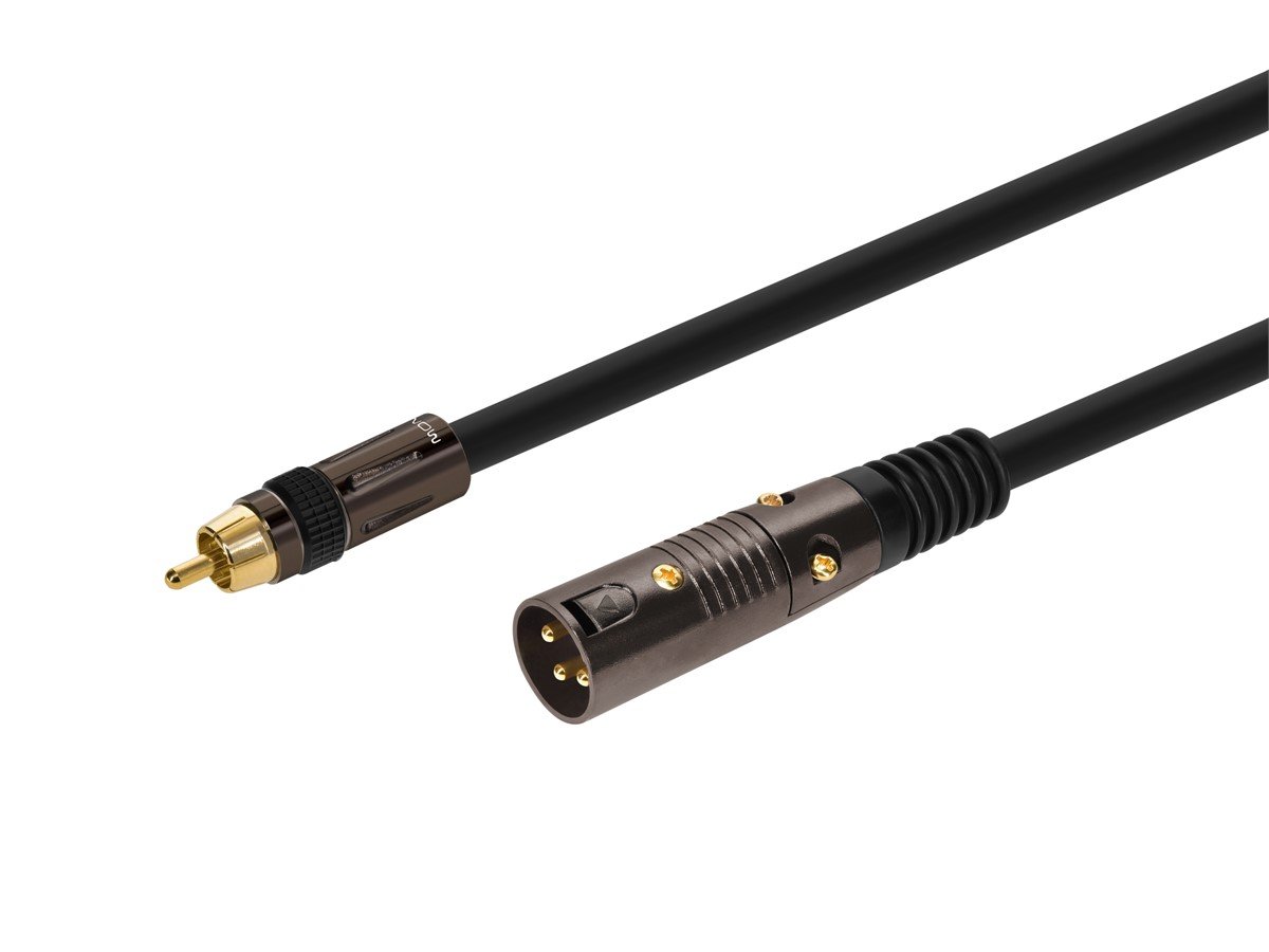 Monoprice 1.5ft Premier Series XLR Male to RCA Male Cable, 16AWG (Gold Plated) - main image