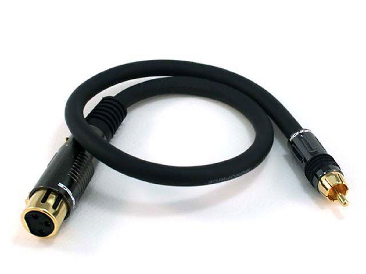 Monoprice 1.5ft Premier Series XLR Female to RCA Male Cable, 16AWG (Gold Plated) - main image