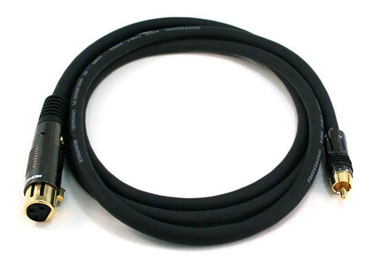Monoprice 6ft Premier Series XLR Female to RCA Male Cable, 16AWG (Gold Plated) - main image