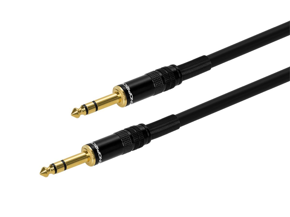 Monoprice 10ft Premier Series 1/4in TRS Male To Male Cable, 16AWG (Gold Plated)