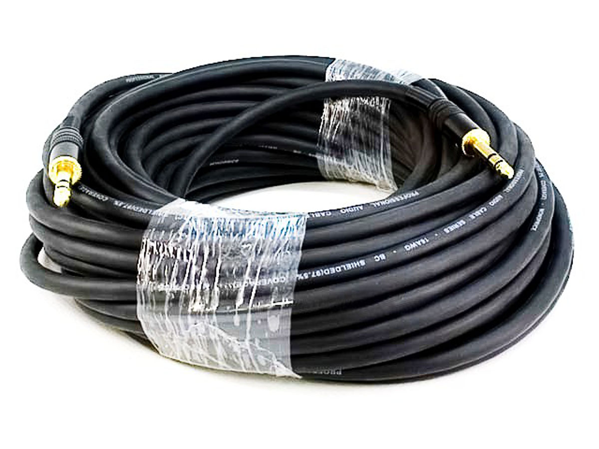 Monoprice 75ft Premier Series 1/4in TRS Male To Male Cable, 16AWG (Gold Plated)