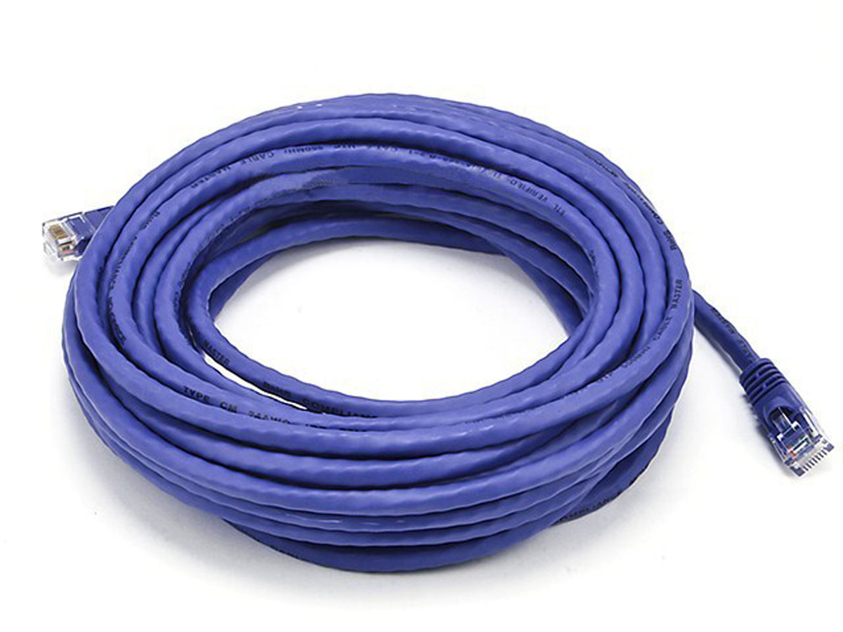 Purple Monoprice 100FT 350MHz UTP Cat5e RJ45 Network Cable 