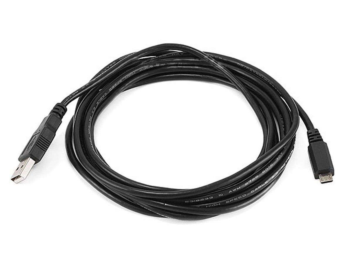 Monoprice USB Type-A to Micro Type-B 2.0 Cable - 5-Pin, 28/28AWG, Black, 10ft - main image
