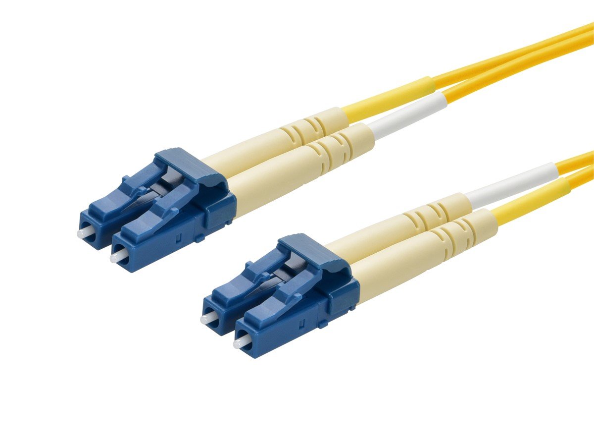 Monoprice Single-Mode Fiber Optic Cable - LC/LC, UL, 9/125 Type, Duplex, Yellow, 3m, Corning - main image