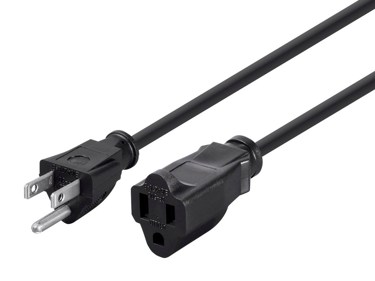 Photos - Surge Protector / Extension Lead Monoprice Extension Cord - NEMA 5-15P to NEMA 5-15R, 16AWG, 13A/ 