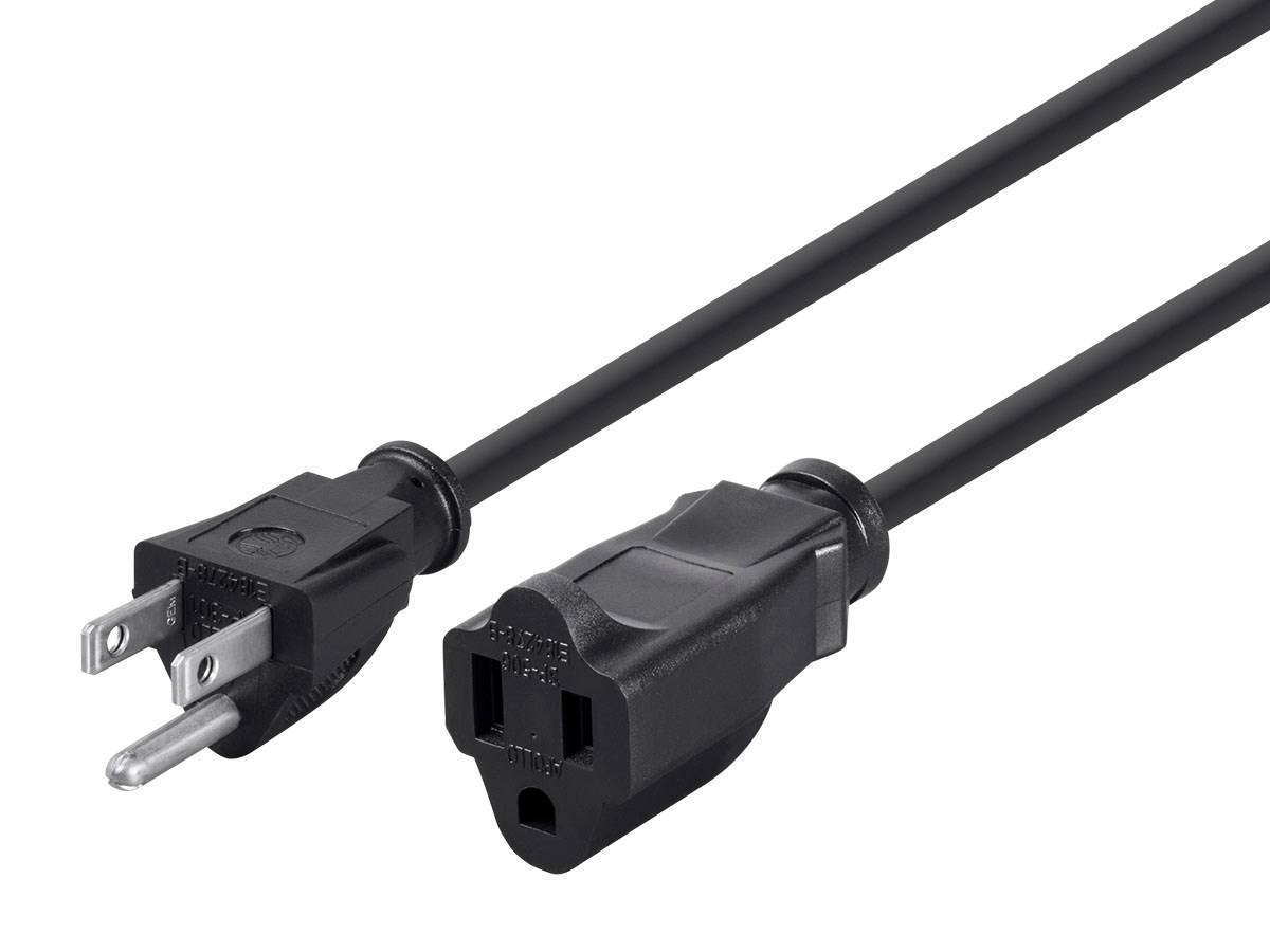 Monoprice Extension Cord - NEMA 5-15P to NEMA 5-15R, 16AWG, 13A