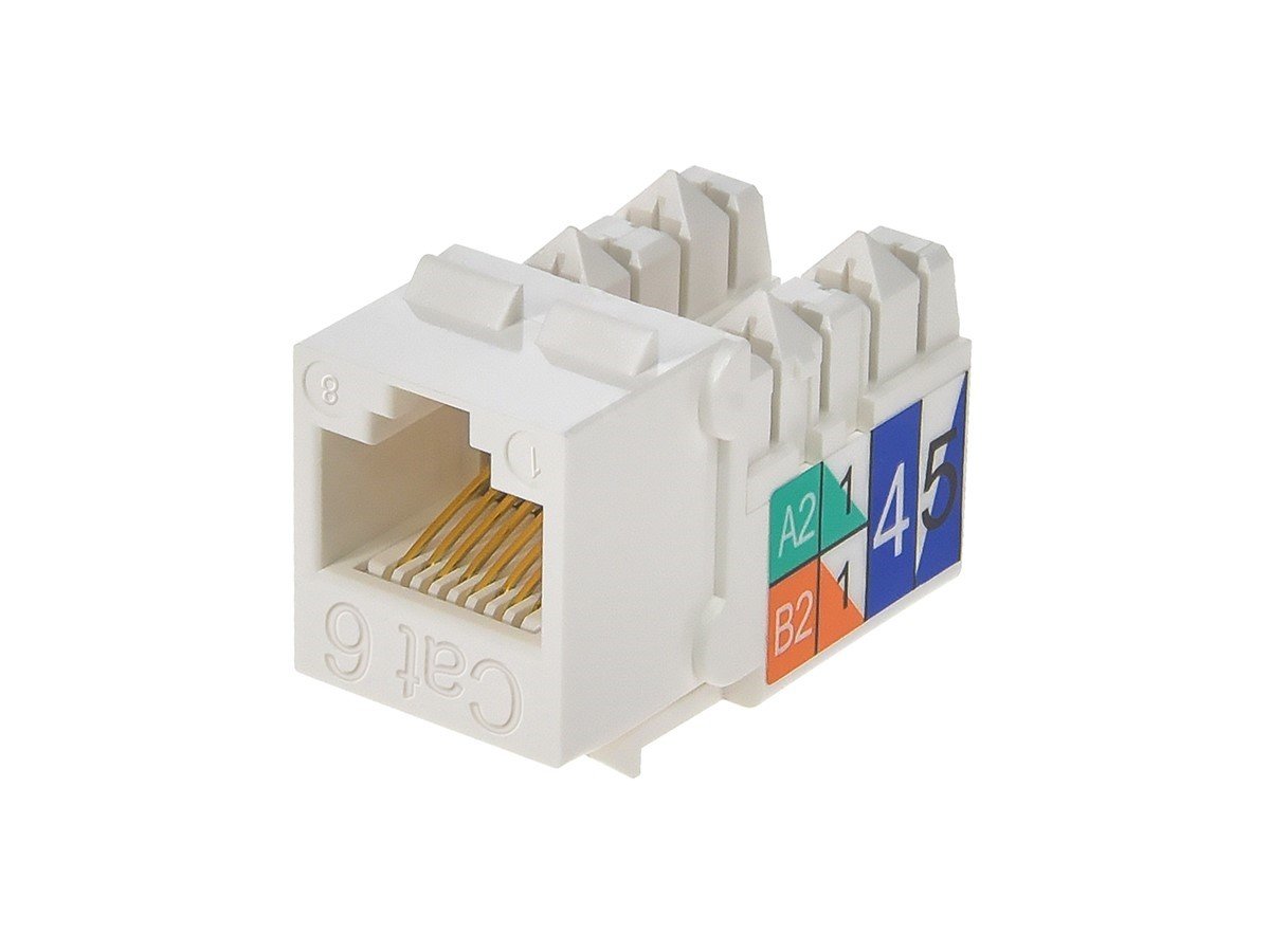 Photos - Other for Computer Monoprice Cat6 Punch Down Keystone Jack for 22-24AWG Solid Wire, White 