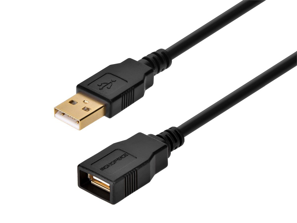 10 ft Black USB 2.0 Extension Cable A to A - M/F