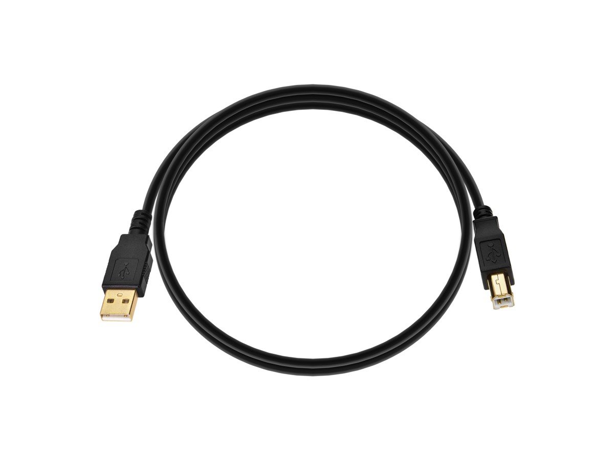 Basics USB-A to USB-B 2.0 Cable for Printer or External Hard Drive,  Gold-Plated Connectors, 10 Foot, Black