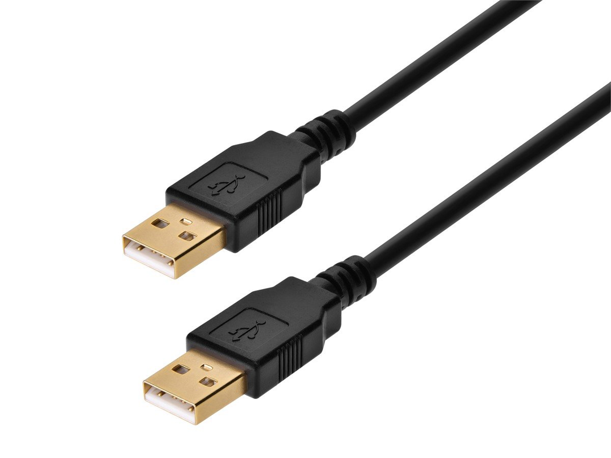 Monoprice USB 2.0 USB-A To USB-A Cable - 28/24AWG  Gold Plated  Black  6ft