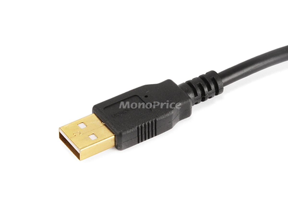 CNE608853 USB 2.0 A Male to A Male 28 OR 24AWG Cable Gold Plated Black 15 Feet 