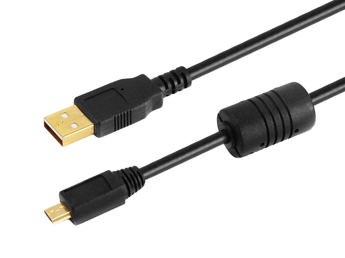 USB Type-A to Micro Type-B 2.0 Cable - 5-Pin, Gold Plated, Black, Monoprice.com