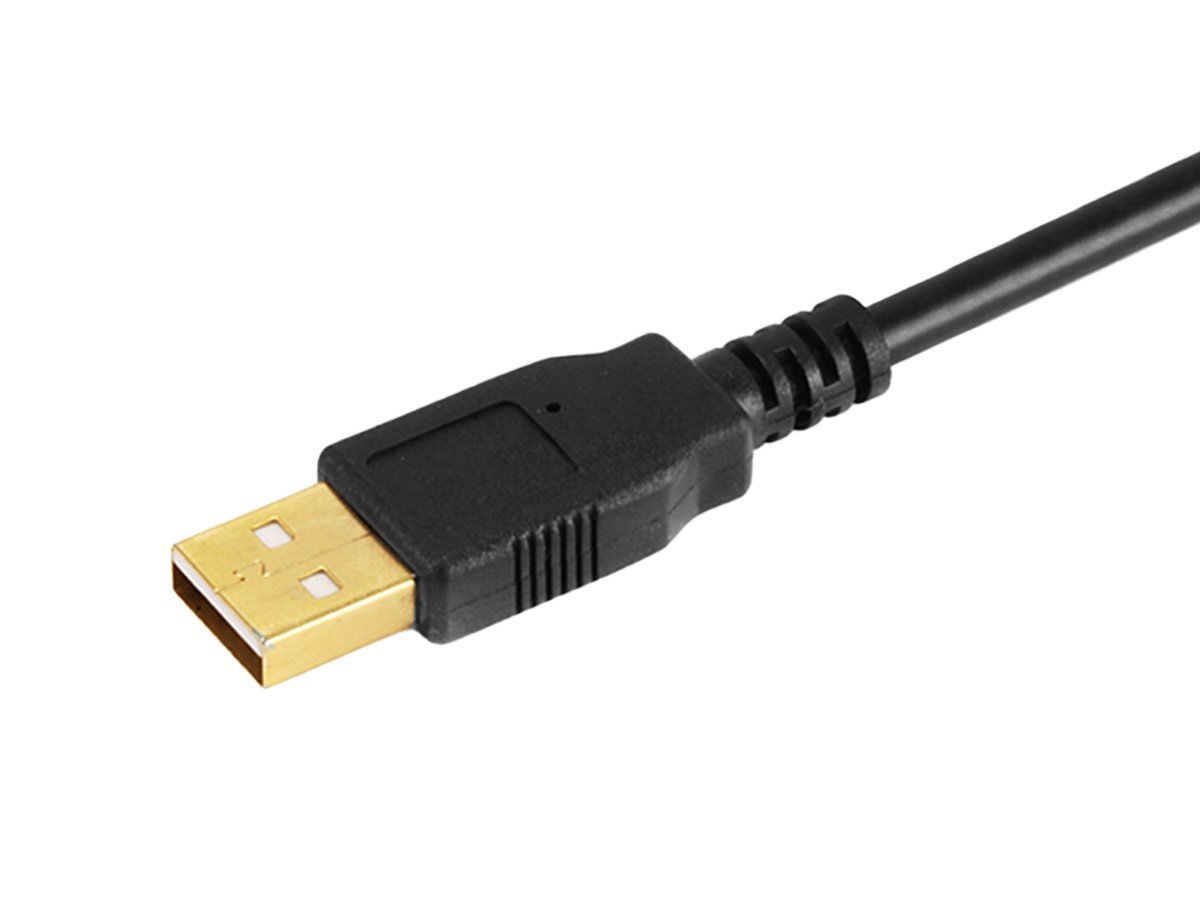 USB 2.0 A Male To Micro B Male 5-Pin Gold-Plated Cable - 1.5Feet Black
