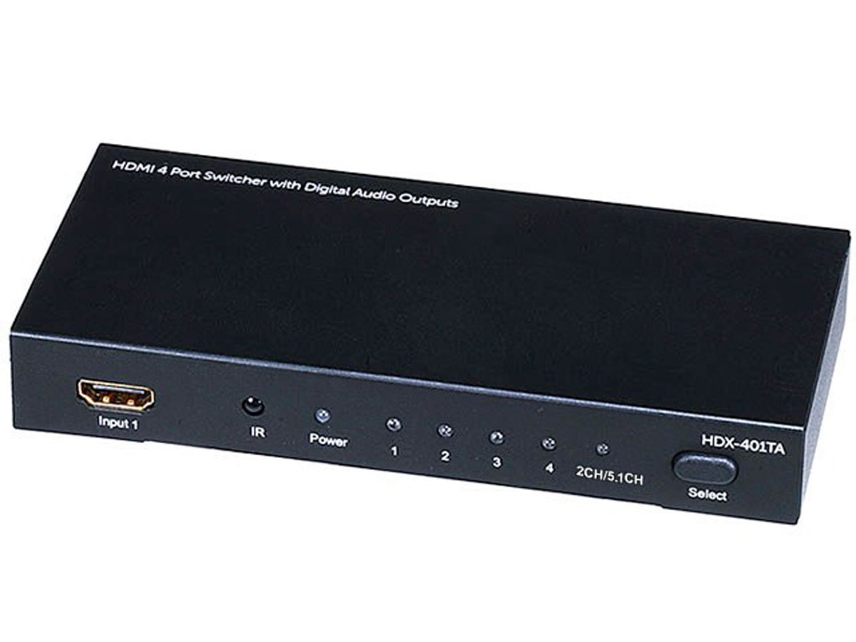 4X1 HDMI Switcher w/ Toslink & Digital Coaxial Port