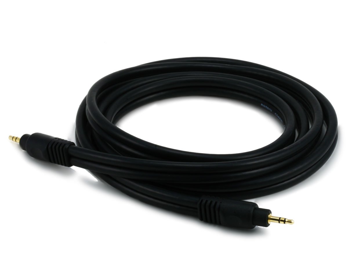 Monoprice 6ft Premium 3.5mm Stereo Male to 3.5mm Stereo Male 22AWG Cable (Gold Plated) - Black - main image